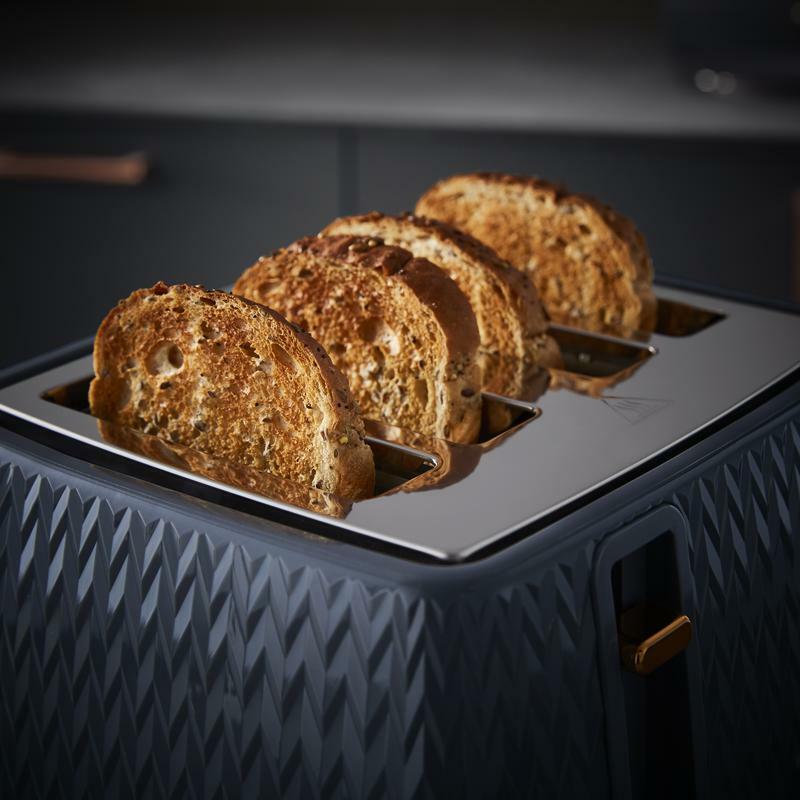 Tower Empire Kettle 4-Slice Toaster Tea Coffee Sugar Canisters Midnigh