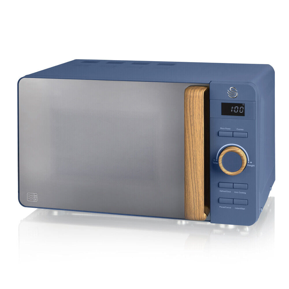 Swan Nordic Modern Scandinavian Style Digital 20L 800W Microwave in Blue