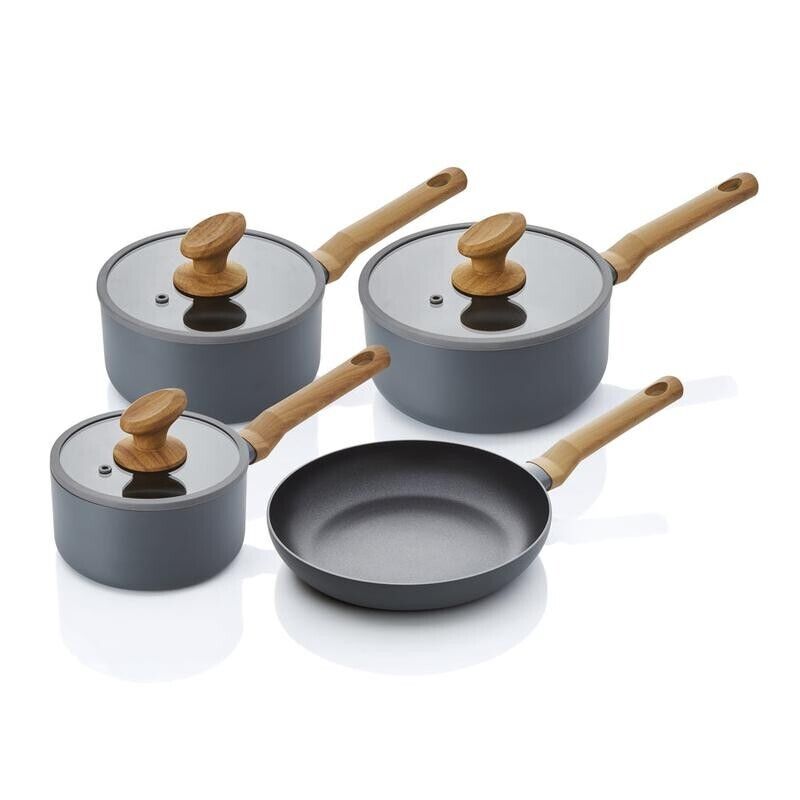 Swan Nordic Grey 4 Piece Pan Set Scandinavian Design Cookware SWPS35010GRYN