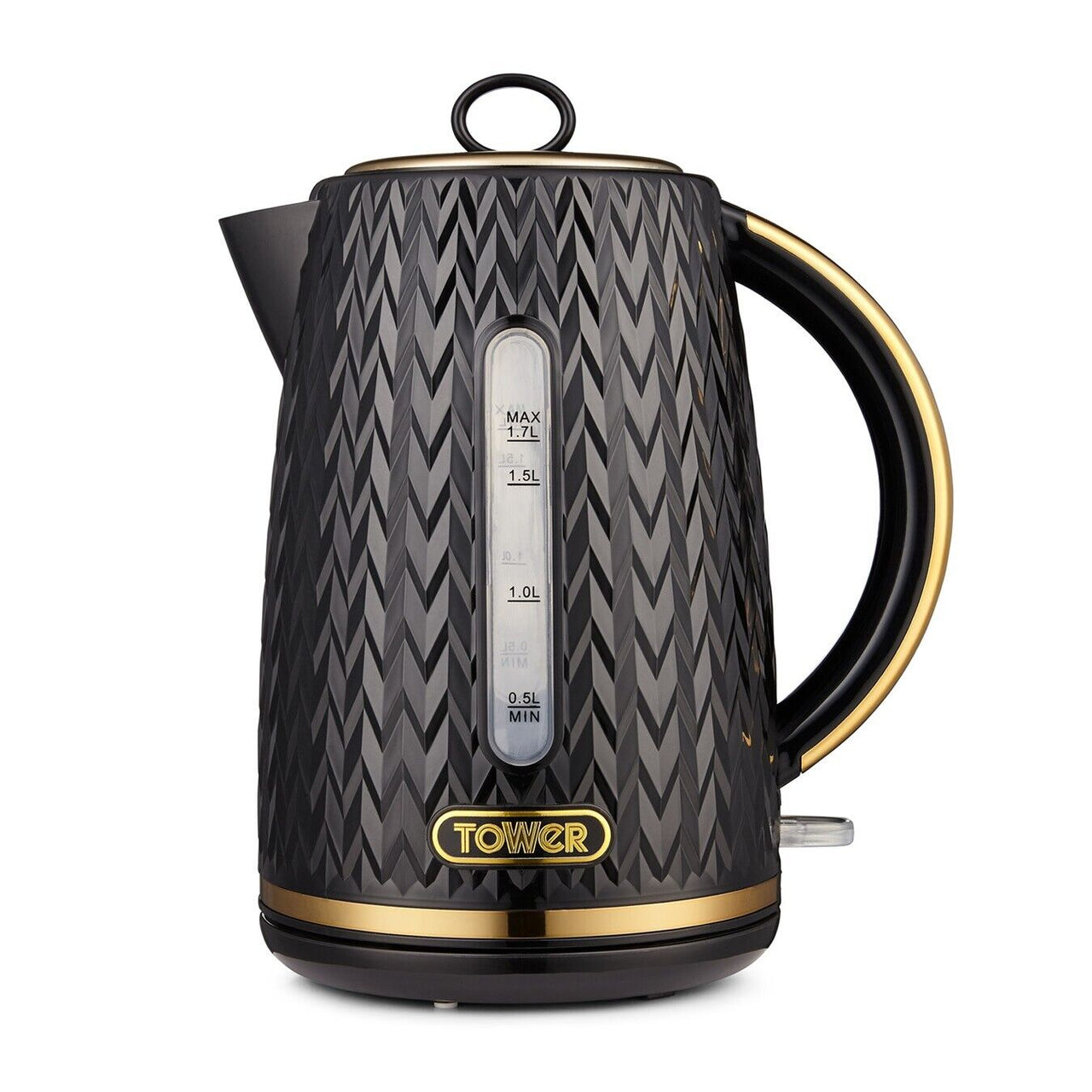Tower Empire 1.7L 3KW Jug Kettle in Black with Bronze Accents T10052BLK