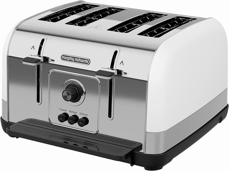 Morphy Richards Venture White Pyramid Kettle & 4 Slice Toaster Set