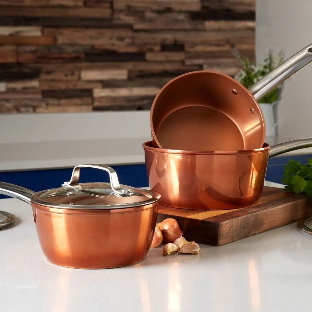 Copper Forge Cookware Tower Copper Forged 3 Piece Sauce Pan Set - Non Stick T800017