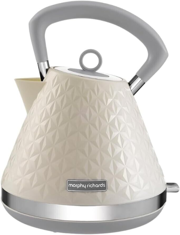 Morphy Richards Vector 1.5L 3KW Pyramid Kettle in Cream 108132 2 Year Guarantee