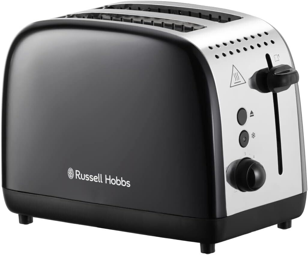 Russell Hobbs Colours Plus Black Long Slot 2 Slice Toaster 26550 3 Yr Guarantee