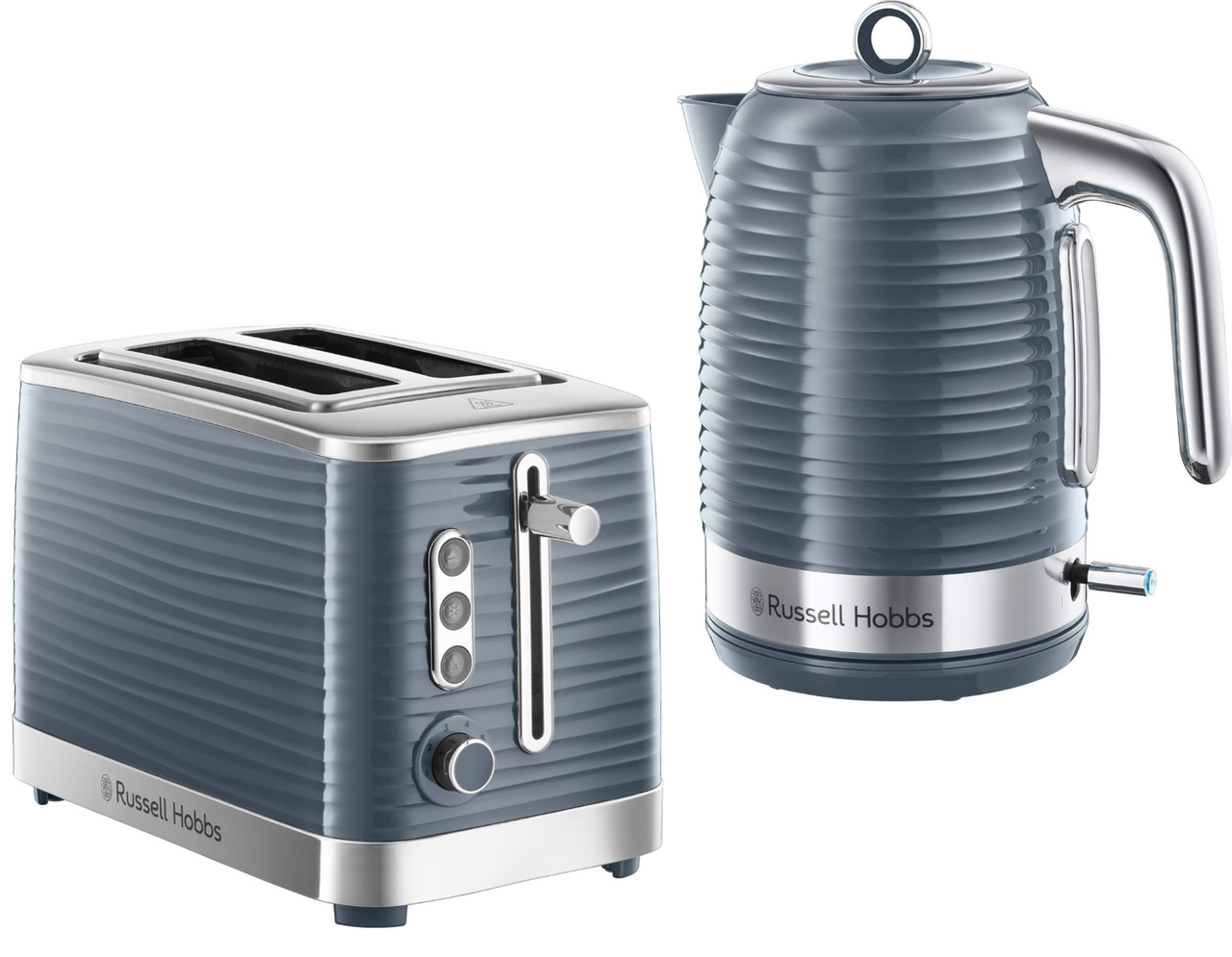 Russell Hobbs Inspire Grey 1.7L Jug Kettle & 2 Slice Toaster Matching Set
