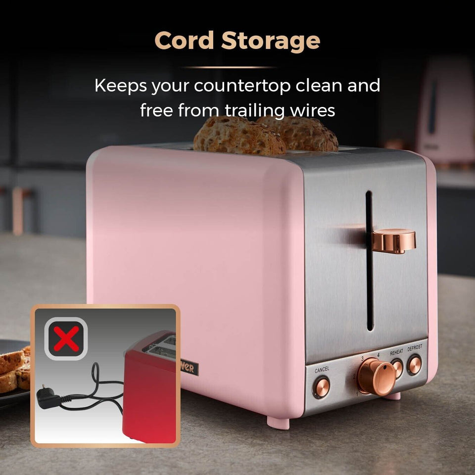 Tower Cavaletto Pink Pyramid Kettle Toaster Bread Bin Canisters