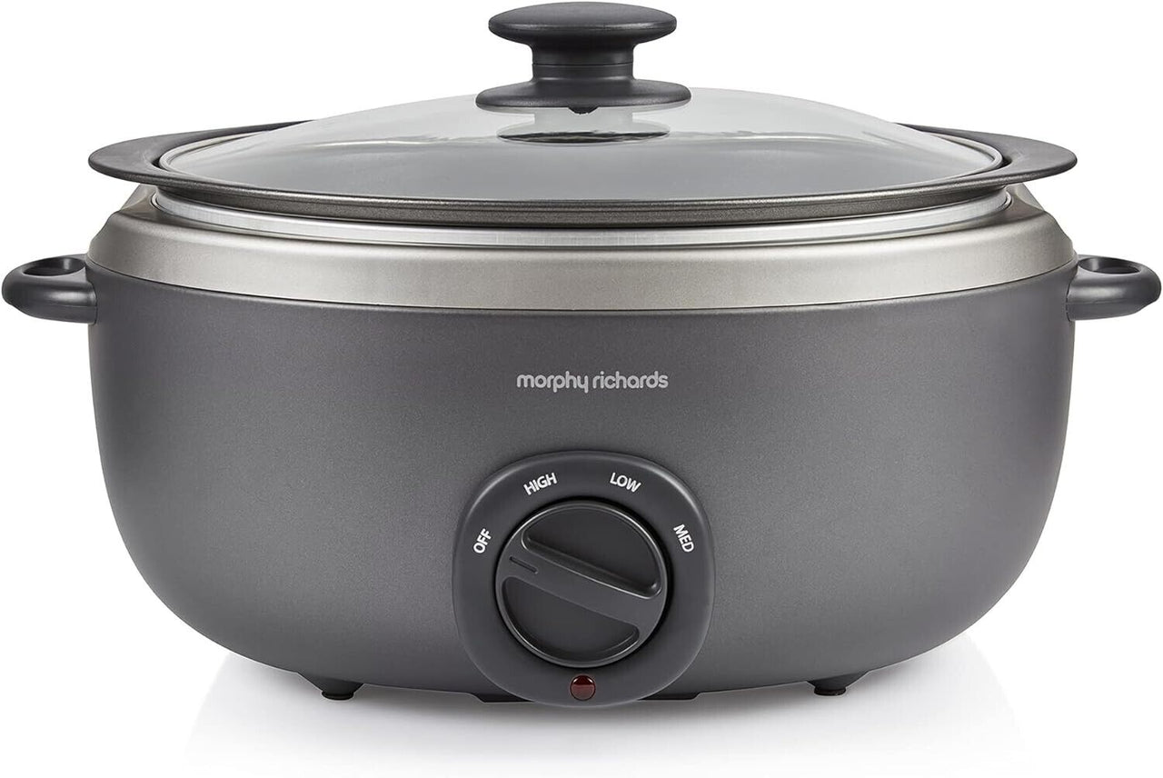 Morphy Richards Sear & Stew 6.5L Oval Slow Cooker Titanium 461022
