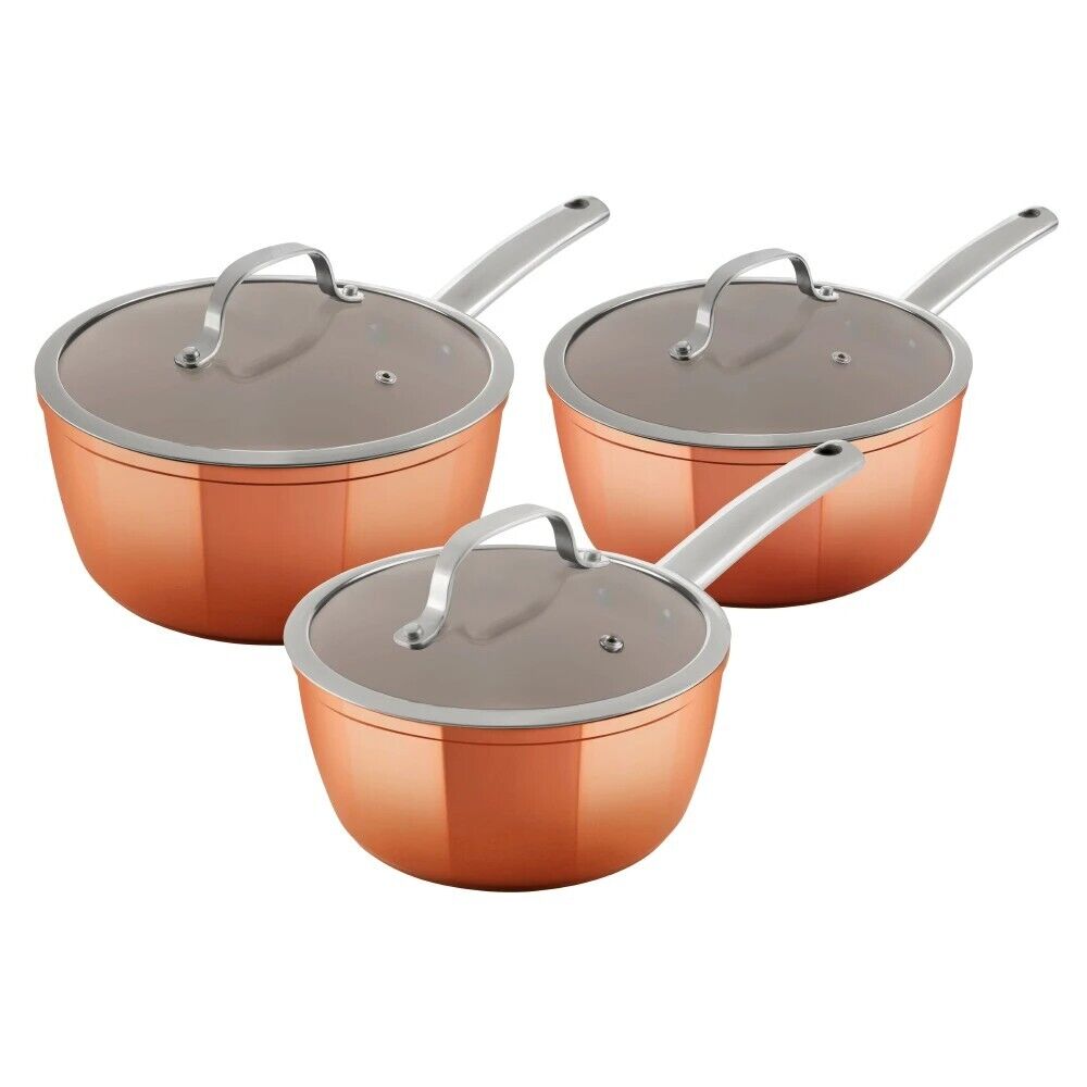 Tower Copper Forged 3 Piece Pan Set - Non Stick T800017 10 Year Guarantee
