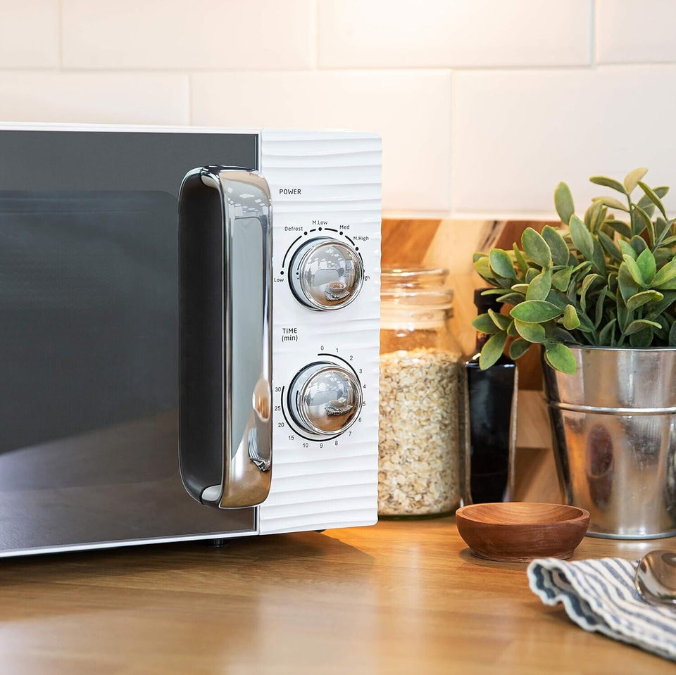 Russell Hobbs Inspire White Jug Kettle 2 Slice Toaster & Microwave Set