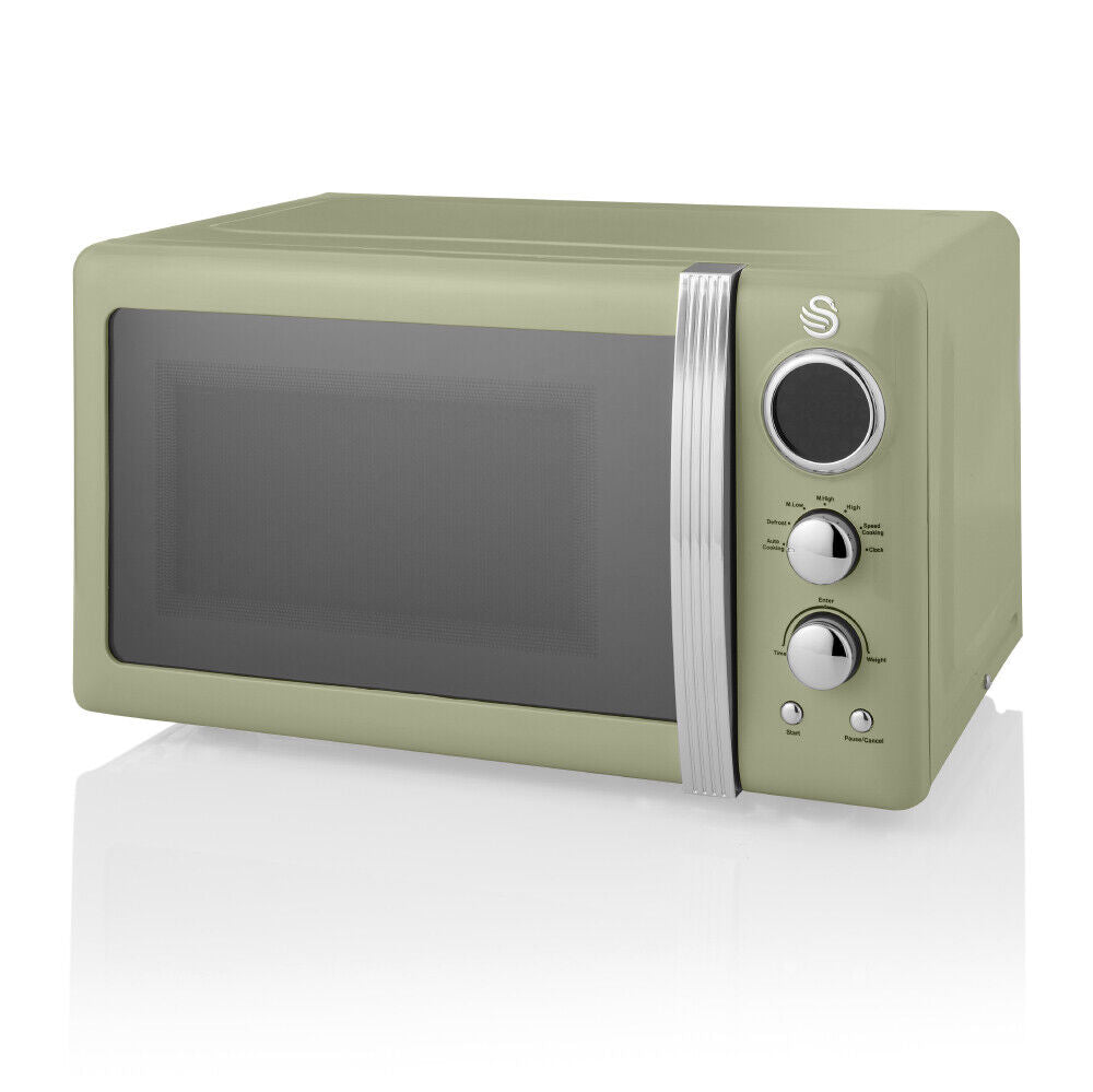 Swan Retro Green 800W 20L Digital Microwave SM22030LGN