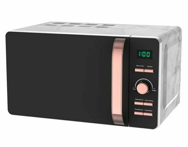 Tower Marble & Rose Gold 20L 800W Digital Microwave T24021WMRG - 3 Yrs Guarantee